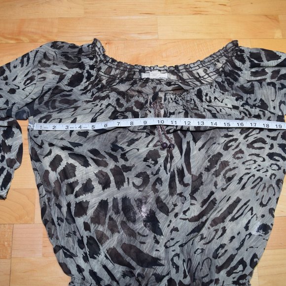 DEREK HEART Women's JRS Sz S Chiffon BLOUSE Shirt - Picture 2 of 5